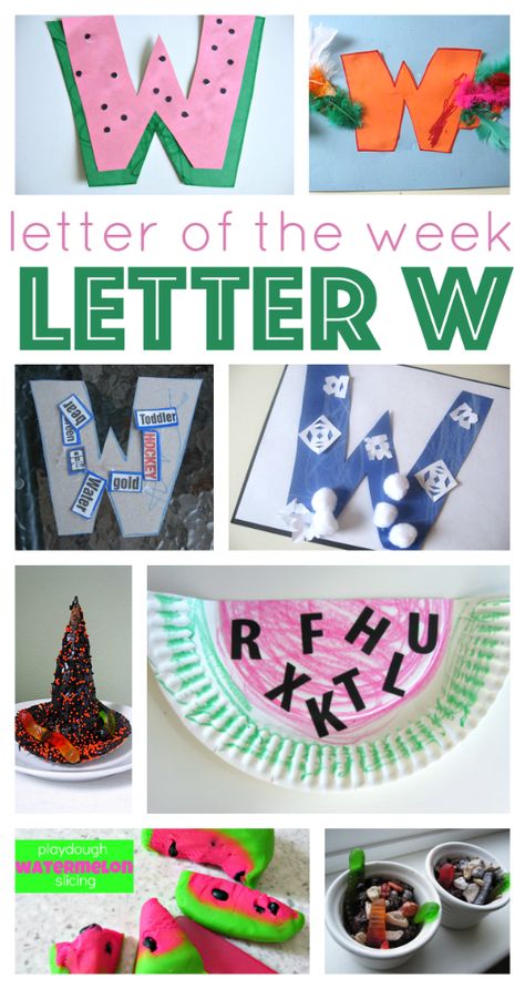 letter w ideas for letter of the week W Projects For Preschool, W Preschool Crafts, W Crafts For Preschool, Letter W Activities For Preschool, Letter W Craft, W Is For Watermelon, Letter W Crafts, Letter W Activities, W Craft