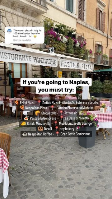 Buji | Travels & Experiences | California on Instagram: "SAVE for planning! Napoli is definitely the food capital of Italy and you can spend weeks just eating your way through the region. Here are some the traditional foods you must try if you go to there! 🇮🇹 #visititaly" What To Do In Naples Italy, Naples Italy Aesthetic, Naples Italy Photography, Day Trips From Naples Italy, Naples Bucket List, Best Restaurants In Naples Italy, Naples Food Guide, Naples In October, Naples Travel