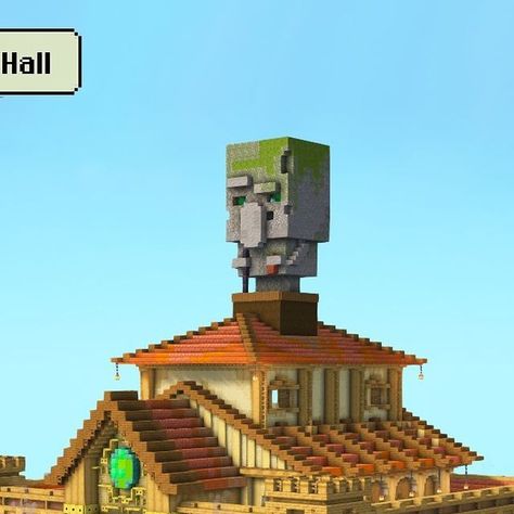 Villager Hall Designs, Villager Trading Center Minecraft, Minecraft Village Hall, Minecraft Villager Work Stations, Villager Trading Hall Minecraft Design, Minecraft Trading Hall Design, Minecraft Trading Hall, Villager Trading Hall Minecraft, Villager Trading