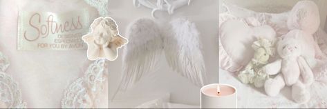 White Y2k Twitter Header, Angel Header Aesthetic, Angel Discord Banner, Angel Aesthetic Header, Soft Banner Aesthetic, Angel Aesthetic Banner, Angel Banner Discord, White Soft Aesthetic Header, Soft White Header