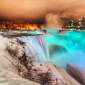 Niagara Falls Frozen, Niagara Falls At Night, Winter Festival, Beautiful Waterfalls, Incredible Places, Pretty Places, Places Around The World, Vacation Spots, Dream Vacations