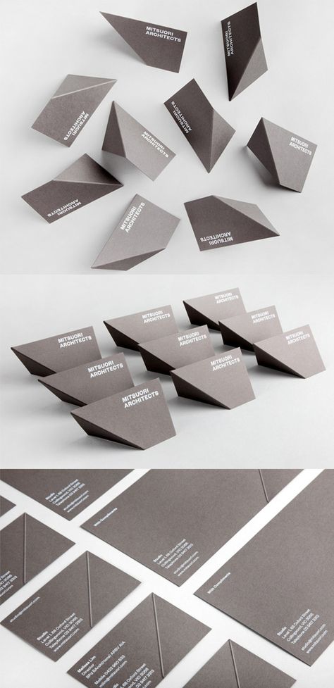 Clever Business Card For An Architect Becomes 3D With Just One Fold Architecture Business Cards, Layout Print, Examples Of Business Cards, Clever Business Cards, Buisness Cards, Web Design Mobile, Name Card Design, Visiting Card Design, Karten Design