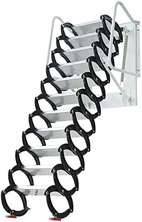 TECHTONGDA Attic Extension Loft Ladder Stairs Folding Ladder Wall-Mounted Type not Pull Down from Ceiling Black Attic Extension, Pull Down Attic Stairs, Attic Steps, Attic Stairs Pull Down, Attic Access Ladder, Stairs Attic, Wall Ladders, Small Loft Apartments, Spiral Staircase Kits