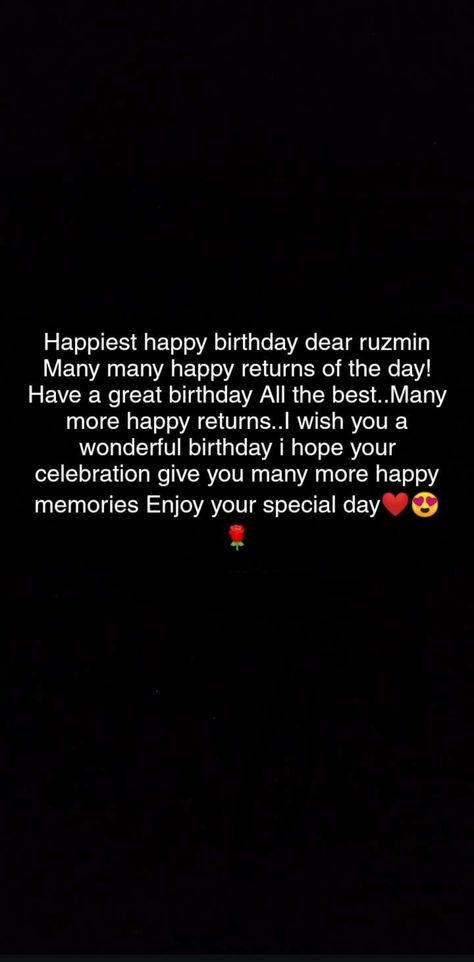 BEST WISHES RUZMIN🥳❤ Happy Returns, Happy Birthday Dear, Many Many, Best Wishes, Happy Memories, I Hope You, Special Day, The Day, Happy Birthday