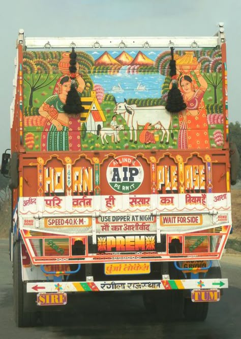 Indian Truck, Indian Transport Illustration, Indian Truck Illustration, Pakistan Truck Art Design, Indian Truck Art Typography, Food Festival Poster, Truck Art Pakistan, Bus Art, Everyday Art