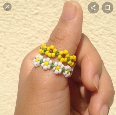 Beaded Flower rings Bead Flower Ring, String Rings, Flower Bead Ring, Agate Stone Jewelry, Rose Rings, Bead Rings, Diy Beaded Rings, Bead Flower, Sunflower Ring