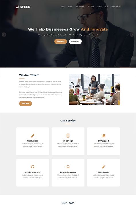 Steer - Responsive Multi-Purpose Website Template #Website #Multi #Responsive #Steer Combat Gloves, Web Ideas, Web Design Websites, Webpage Template, Web Portfolio, Html Website, App Landing Page, Html Website Templates, Wordpress Tutorials