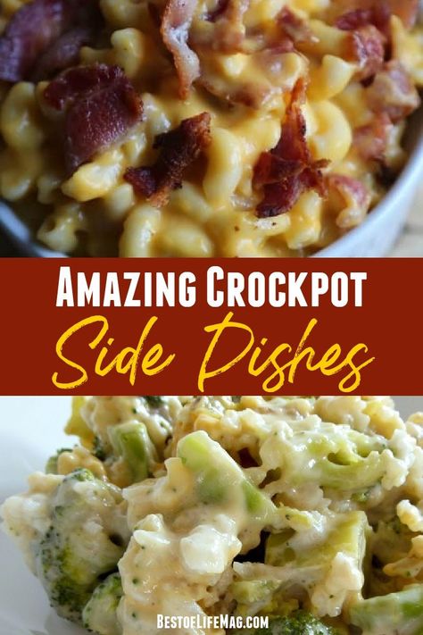 Crockpots can make amazing entrees but you can also make some of the best crockpot side dishes as well. Use the side dish to amplify a meal. Crockpot Side Dishes for a Crowd | Crockpot Sides for Thanksgiving | Crockpot Sides for Christmas Dinner | Slow Cooker Side Dishes | Crockpot Dinner Recipes | Side Dish Recipes for Dinner | Crockpot Side Dishes Vegetables | Crockpot Sides for BBQ #crockpot #sides via @amybarseghian Sides In Crockpot Crock Pot, Side Dishes For Holiday Party, Appetizer Side Dishes, Mexican Side Dishes Crock Pot, Carry In Side Dishes, Sides Dishes Crockpot, Pot Luck Bbq Side Dishes, Side Dishes From Around The World, Side Dish Crockpot Recipes