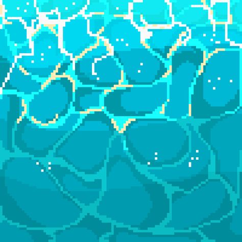 Lilypad Pixel Art, Ocean Pixel Art Gif, Waves Pixel Art, Pixel Mermaid, Pixel Beach, Pixel Water, Pixel Ocean, Sea Pixel Art, Water Pixel Art