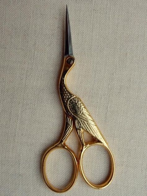 Stork Embroidery Scissors Tattoo, Stork Scissors Tattoo, Over The Garden Wall Scissors, Scissor Aesthetic, Scissors Aesthetic, Decorative Scissors, Stork Scissors, Antique Scissors, Antique Objects