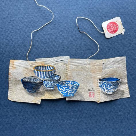 Ruby Silvious (@ruby_silvious) • Instagram photos and videos Ruby Silvious, Sakura Painting, Teabag Art, Paper Stationary, Used Tea Bags, Tea Bag Art, Collage Art Projects, Drawing Journal, Art N Craft