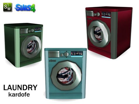 kardofe_Laundry_washer Sims 4 Washing Machine Cc, Sims 4 Mods Folder, Industrial Washing Machines, New Washer And Dryer, Sims 4 Challenges, Dining Room Sideboard, Sims 4 House Design, Laundry Decor, Washing Powder