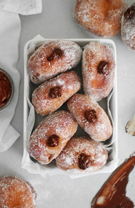 Vegan Chocolate filled doughnuts recipe | The Little Blog Of Vegan Vegan Donut Recipe, Vegan Doughnuts, Vegan Egg Substitute, Doughnuts Recipe, Vegan Donuts, Vegan Cafe, Vegan Cakes, Homemade Donuts, Doughnut Recipe