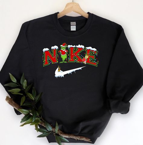 Nike Christmas Sweatshirt, Christmas Cricut Sweatshirts, Christmas Nike Sweatshirt, Cute Christmas Hoodies, Matching Christmas Sweatshirts, Cute Christmas Sweatshirts, Christmas Sweatshirt Ideas, Grinch Sweatshirt, Youtuber Dr