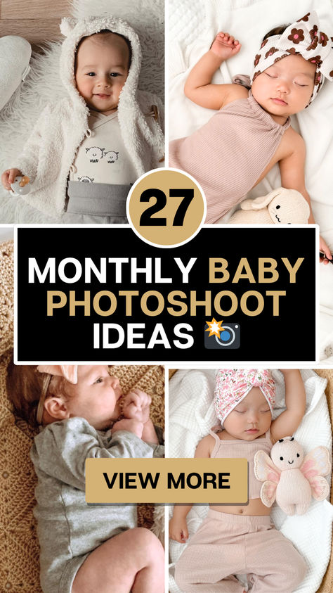 Monthly Baby Photoshoot Ideas 0-12 Month Pictures, First Month Photo Ideas, Winter Milestone Pictures, 2month Old Baby Pictures Ideas, Baby New Year Photoshoot, 1st New Years Baby Pictures, Baby Photoshoot Monthly Ideas, 1 Month Photos, Month Milestones Baby Ideas