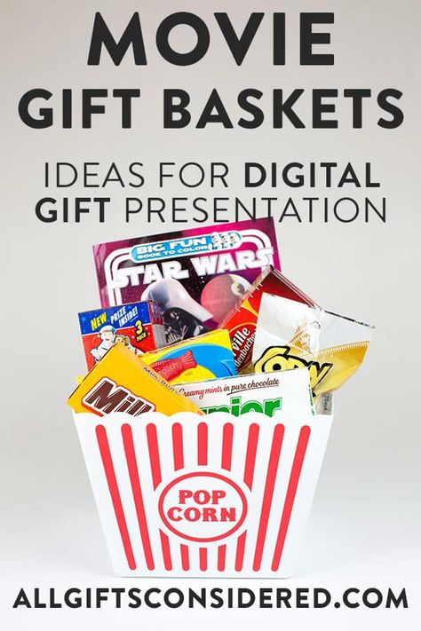 Game Night Gift Basket, Family Movie Night Gift, Popcorn Gift Basket, Movie Basket Gift, Movie Night Basket, Diy Movie Night, Gift Card Basket, Summer Gift Baskets, Movie Night Gift Basket