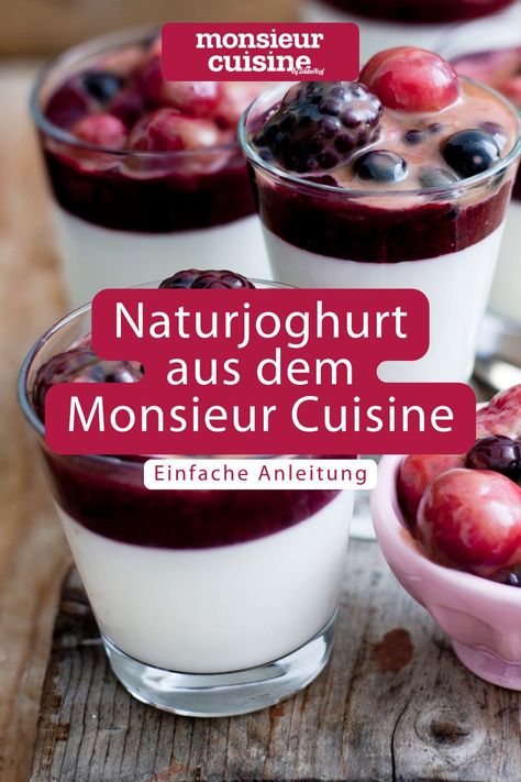 Nie wieder Naturjoghurt kaufen, sondern MEGA einfach im Monsieur Cuisine herstellen! New Recipes, Low Carb, Jam, Food And Drink, Dessert, Low Carb Recipes