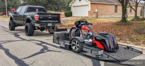 Air Ride Rampless Trailers Motorcycle Trailer Ideas, Converted Horse Trailer, Custom Bbq Pits, Welding Services, Types Of Welding, Motorcycle Trailer, Bike Ideas, Welding And Fabrication, Trailer Ideas