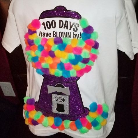 100 days of school bubblegum machine shirt with spinning handle Ideas For 100th Day Of School Shirts, 100 Days Of School Shirts, 100 Days Of School Shirt Diy, Kindergarten 100th Day Of School Shirt, Gumball Shirt 100 Days Of School, 100 Days Of School Shirt For Girls Diy, 100th Day Of School Shirts, 100 Days Of School Bubble Gum Machine, 100 Days Of School Gumball Machine