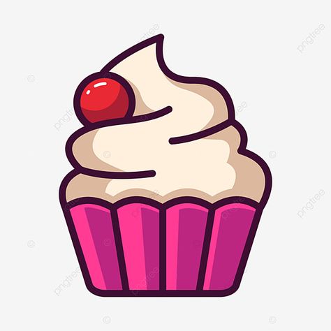 Cupcake Clipart Cute, Food To Draw, Doodle Cupcake, Drawing Of Food, Cupcake Doodle, Cute Cupcake Drawing, Cupcakes Logo, Cupcake Cartoon, Cupcake Svg