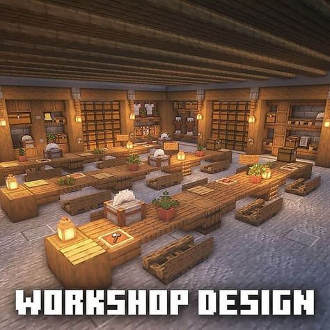 Inside House Design Minecraft, Minecraft Interior Design Bedrock, Minecraft Storage Interior, Minecraft Survival Interior Design, Storage Idea Minecraft, Castle Inside Minecraft, Minecraft Workshop Ideas Interior, Minecraft Interior Design Storage, Minecraft Houses Inside Interior Design