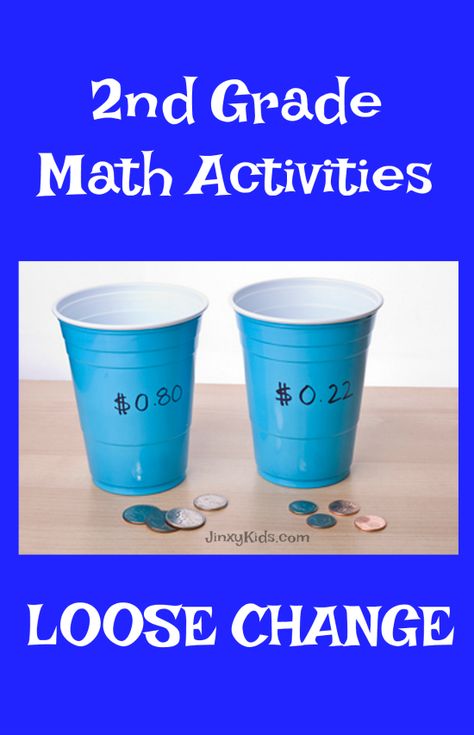 I will use this pin in the classroom for students to gain a visual while learning about money. They are able to physically touch the coins in order to make the change needed as represented on the cup. 2nd Grade Math Activities, Money Games For Kids, Learning Money, Money Skills, Teaching Numbers, Kids Money, Money Games, Stem For Kids, Math Activity