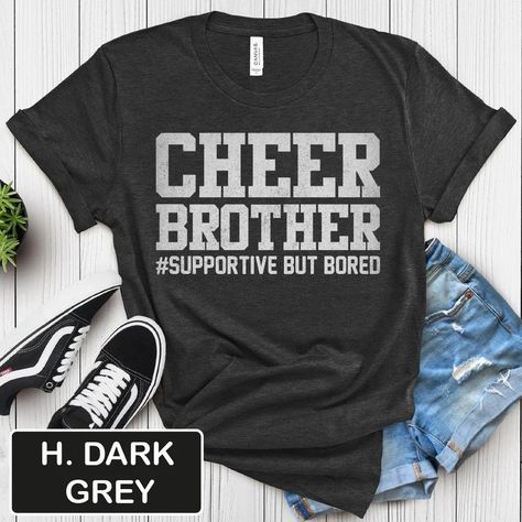 Cheer Brother Supportive but Bored Unisex T-shirt Funny Football Cheerleader Brother Tee - Etsy Football Cheerleader, Semi Formal Wear, Football Cheerleaders, Funny Football, Pom Pom Girl, Football Funny, T Shirt Funny, Leisure Wear, Jersey Shorts