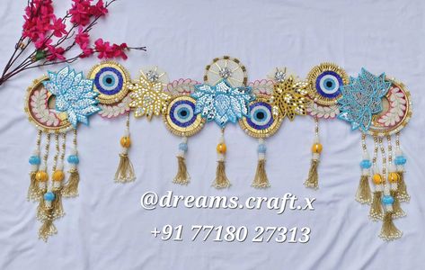 Evil eye Bandhanwar with mirror lotus 🪷🪷 beauty 😍 #evileyetoran #bandhanwar #lotustoran Aesthetic Evil Eye, Diya Decoration Ideas, Handmade Decorative Items, Diya Decoration, Diwali Decor, Trendy Aesthetic, Diwali Decorations, Diwali, Decoration Ideas