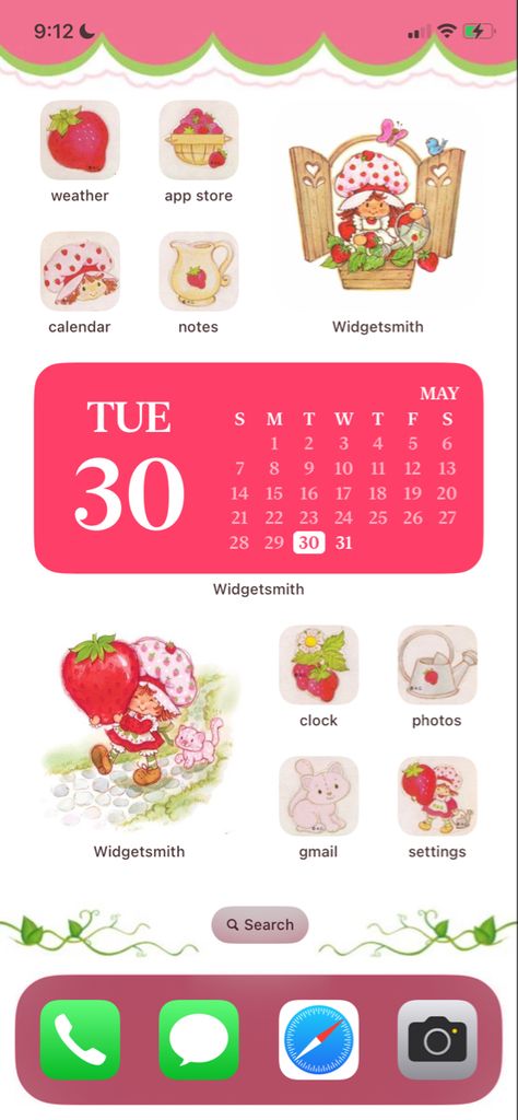 Strawberry Shortcake Phone Theme, Phone Theme Lockscreen, Strawberry Shortcake Homescreen, Strawberry Shortcake Lockscreen, 80s Strawberry Shortcake, Matching Phone Cases, Calendar Notes, Ios 15, Phone Theme