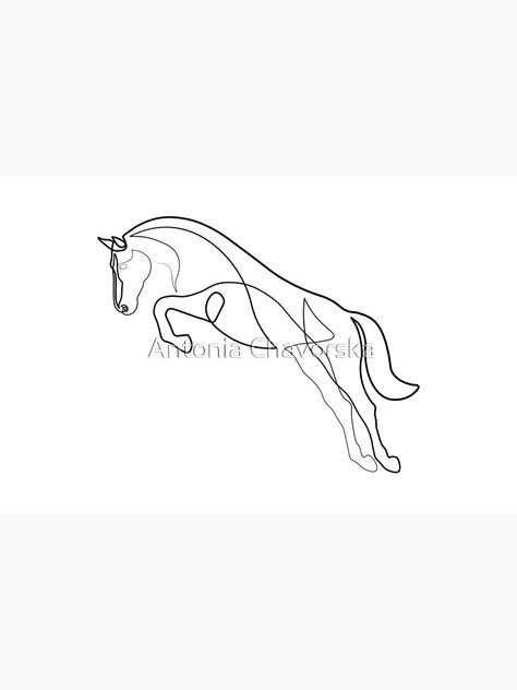 "Jumping horse one line art" Laptop Skin by ToniChavorska | Redbubble Horse Jumping Tattoo, Horse Line Drawing Simple, Jumping Horse Tattoo, Free Jumping Horse, Simple Horse Tattoo, Friday Tattoo, Horses Illustration, Back Tattoo Placements, Small Horse Tattoo