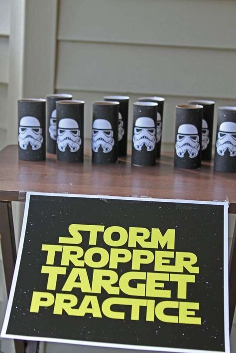 Star Wars Party Activity, Star Wars Fifth Birthday, Star Wars Birthday Activities, Mandalorian Birthday Party Decorations, Star Wars Party For Kids, Star Wars Sixth Birthday, Mandalorian Theme Party, May The Fourth Party, Jedi Birthday Party