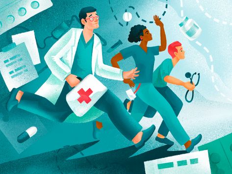 Heroes of Today Illustration by tubik.arts on Dribbble Medicine Illustration, Medical Wallpaper, Drawing Competition, Medical Art, Medical Illustration, Anime Drawings Tutorials, Canvas Designs, Editorial Illustration, Book Inspiration