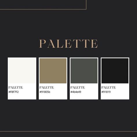 color palette for websites Gray Green Black Color Palette, Black White Gold Colour Palette, Black Gold Pallete Color, Dark House Color Palette, Dark Scandinavian Color Palette, Black Colour Palette Mood Boards, Dark Room Color Pallete, Black And Gray Palette, Dark Color Palate