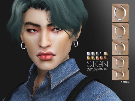 Shiny hoop piercing earrings, comes in 5 sizes and 10 colors, for male and female sims. Found in TSR Category 'Sims 4 Female Earrings' Sims 4 Ps4, Cc Jewelry, Men's Piercings, Sims 4 Piercings, Hoop Piercing, Pop Jewelry, Sims 4 Cc Skin, Sims 4 Teen, Sims 4 Characters