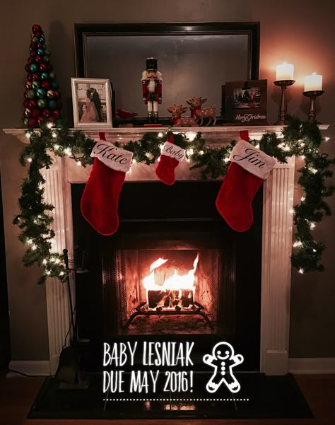 Our Christmas pregnancy announcement Family Christmas Pictures Pregnancy Announcement, Pregnancy Announcement Photos Christmas, Christmas Pregnancy Announcement Baby Number 3, Christmas Themed Pregnancy Announcement, Christmas Theme Pregnancy Announcement, Birth Pictures, Fun Pregnancy Announcement, Kate Baby, Christmas Baby Announcement