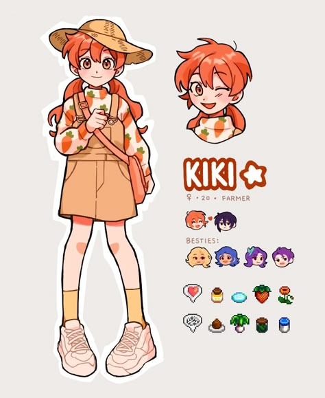 Oc Sheet Character Design, Arte Sketchbook, Game Character Design, Cute Easy Drawings, Art Style Inspiration, Stardew Valley, Cartoon Character Design, Cute Art Styles, Comic Styles