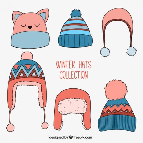 Winter Hat Drawing Drawing Winter, Hat Drawing, Winter Drawings, Cute Winter Hats, Hats Collection, Stocking Hat, Hat Storage, Trendy Hat, Winter Painting