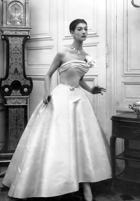 Balmain Wedding Dress, Balmain Aesthetic, Alice B Toklas, Periwinkle Blue Dress, Lucien Lelong, Fifties Style, Glam Life, Background Photos, Dresses Aesthetic