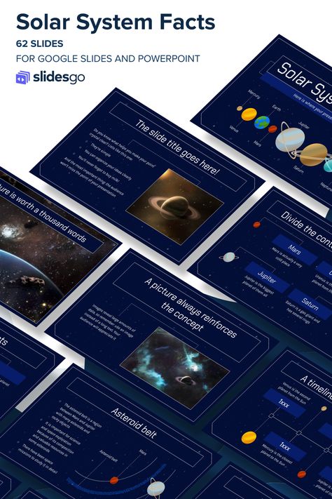 Educational Template, Galaxy Infographic, Facts About The Solar System, Solar System Presentation, Space Ppt Background, Sun Planet, Science Powerpoint Templates, Galaxy Ppt Template, Solar System Facts