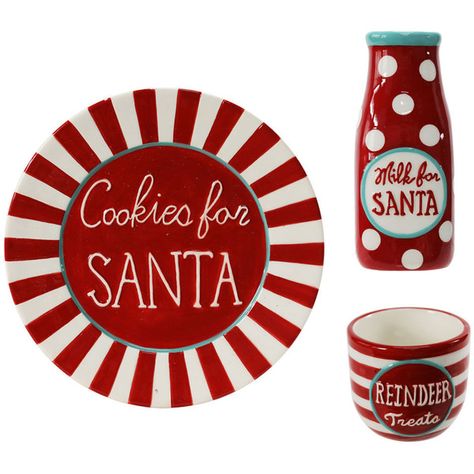 Santa Milk Cookies Plate Set By Ashland ❤ liked on Polyvore featuring home and kitchen & dining Santa Cookies And Milk, Cookies And Milk For Santa, Milk And Cookies For Santa, Ritz Cracker Recipes, Milk For Santa, Peanut Butter Blossom Cookies, Cookies For Santa Plate, Recipe Book Templates, Cookies And Milk