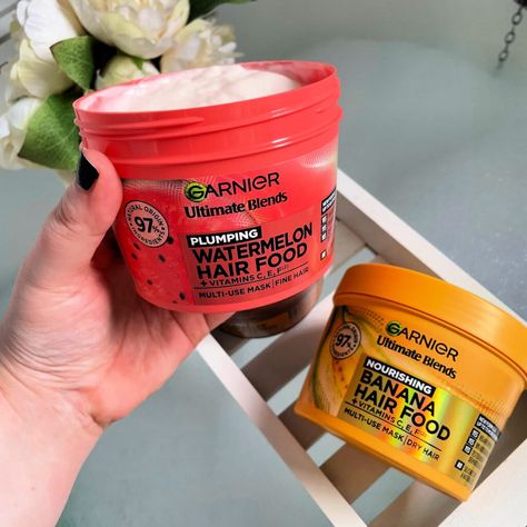 Review | Garnier Ultimate Blends Hair Food Masks Garnier Products, Fizzy Hair, Food F, Hair Concerns, Hair Vitamins, Hair Food, Normal Hair, Shiny Hair, Dry Hair