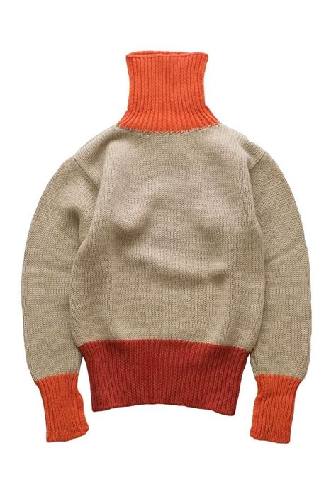 Kids Sweater Pattern, Smart Clothes, Womens Knitwear, Nigel Cabourn, Orange Knit, American Denim, Roll Neck Sweater, Roll Neck, Fashion 2020