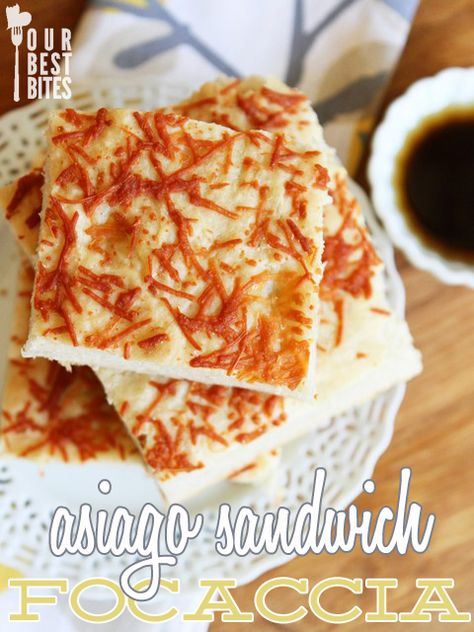 Cheesy Asiago Sandwich Focaccia Foccacia Bread Recipes, Foccacia Bread, Homemade Baked Bread, Our Best Bites, Active Dry Yeast, Asiago Cheese, Sicilian Recipes, Asiago, Easy Delicious Recipes