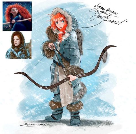 Got Fanart, Disney And Harry Potter, Harry Potter Fanart, Brave Disney, Disney Movie Characters, Disney Crossover, Merida Brave, Disney Princess Pictures, Winter Is Here