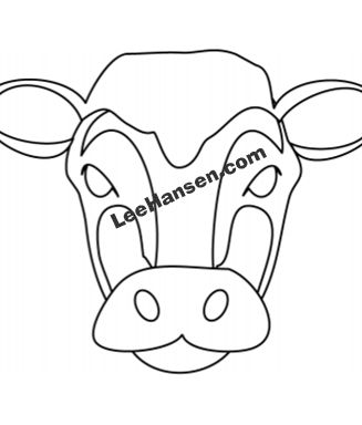 Printable Cow Face Mask to Color and Cut Out Cow Face Mask, Printable Cow, Cow Mask, Farm Craft, Holstein Cows, Cow Face, Cow Head, Templates Printable Free, Cut And Paste