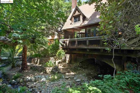 1915 House, Redwood Siding, A River Runs Through It, Berkeley Homes, East Bay, Forest House, Cathedral Ceiling, Unique Homes, California Homes