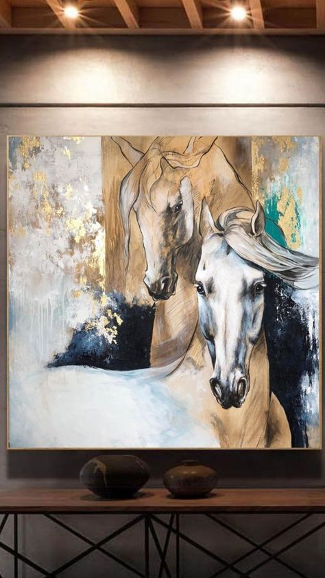 Horses Painting Abstract, Horses Painting On Canvas, Horse Paintings Acrylic, Horse Painting On Canvas, Love Canvas Painting, Abstract Horse Art, Horse Canvas Painting, Horse Art Drawing, Abstract Horse Painting