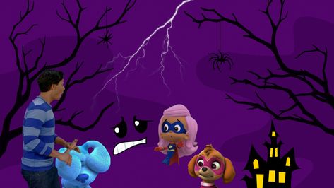 Nick Jr. Halloween Spirit Trick Or Treaters Are Scared Of Thunder. Made From Face’s Music Party Background. Spooky Music, Trick Or Treaters, Black Halloween Dress, Blue’s Clues, Nick Jr, Music Party, Random Image, Party Background, Trick Or Treater