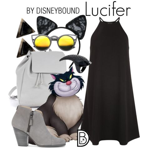 Lucifer by leslieakay on Polyvore featuring New Look, rag & bone, Zara TRF, Maison Close, ZeroUV, disney, disneybound and catlady Bounding Outfits, Disney Character Outfits, Disneybound Outfits, Princess Inspired Outfits, Disney Wear, Disney Themed Outfits, Cute Disney Outfits, 40s Style, Disney Inspired Fashion