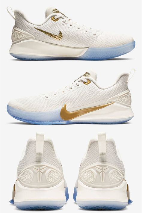 Buy Cheap Men's Nike Mamba Focus "Big Stage" Shoes Gold/White/Black AO4434-004 Sale Clearance Online. #NikeMambaFocus Kobe Mamba Focus, Nba Shoes, Bball Shoes, White And Gold Sneakers, White And Gold Shoes, Boss Fashion, Kobe Mamba, Nike Shoes Jordans, Gold Sneakers